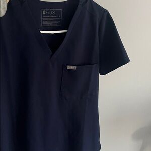 Figs womens Deep Blue Short Sleeve Tee and pants